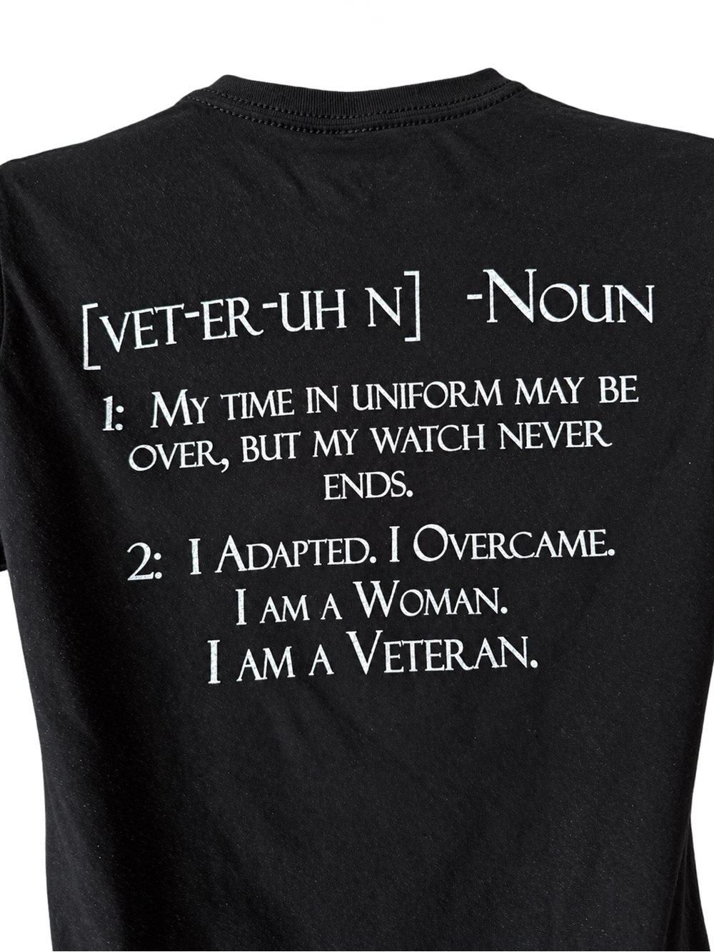 Grunt Style Women’s Veteran Black Graphic T-Shirt Patriotic - Picture 5 of 8